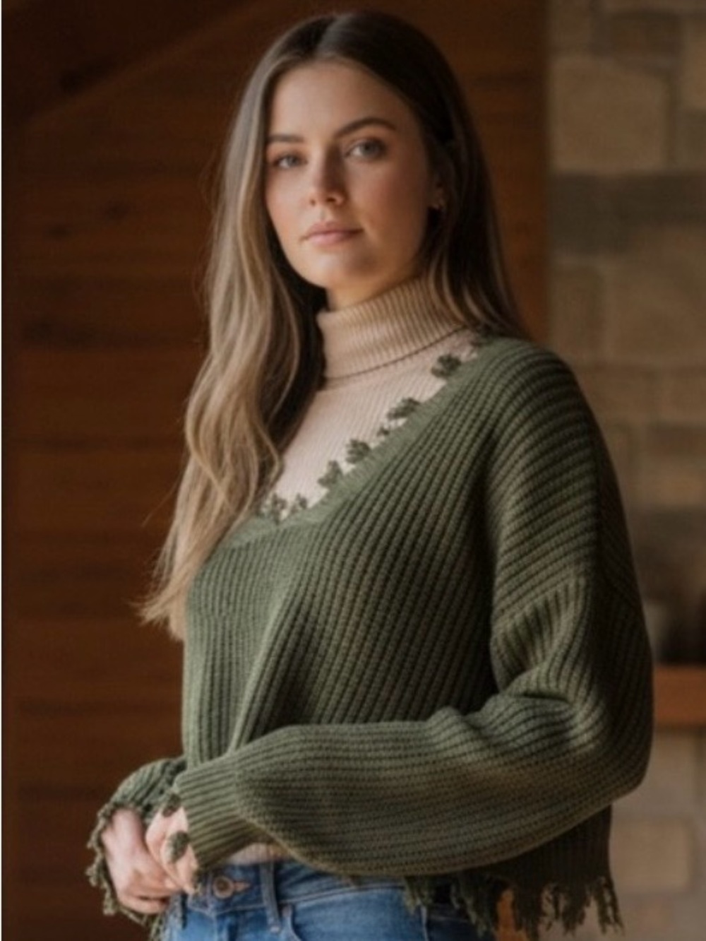 Zaful Olive Green Ribbed Cropped Sweater Bundle 4 for $20 under $9